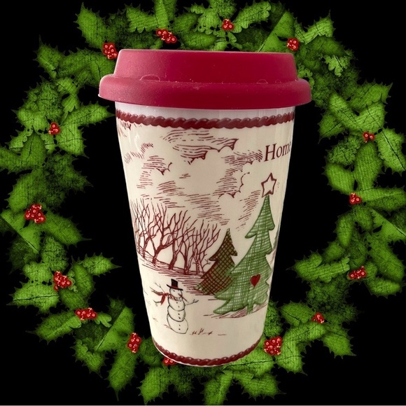 FITZ and Floyd Travel Mug with Silicone Lid “Home Warms the Heart” - Picture 2 of 6